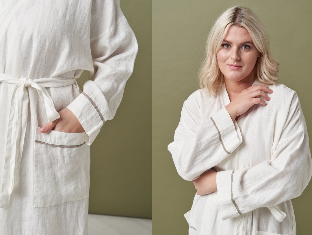 Linen Kimono Japanese Long Bath Women Robe - Etsy