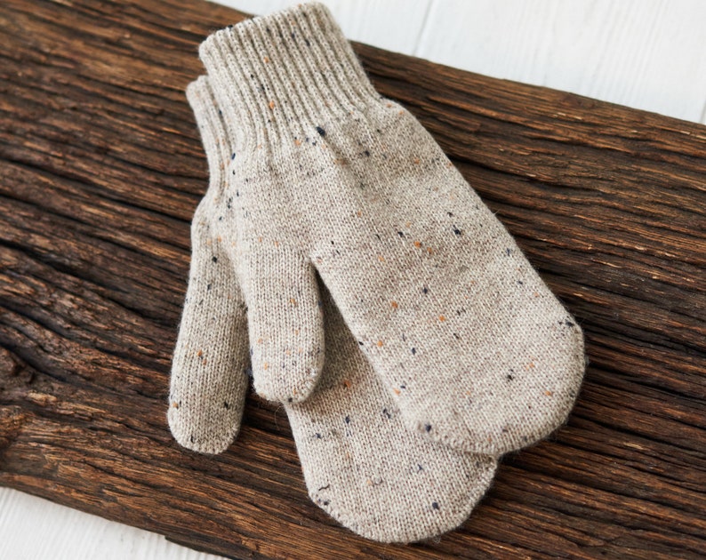Image 10 of Warm winter mittens gift for her wool mittens soft arm warmers fall gift from Baltic Linen