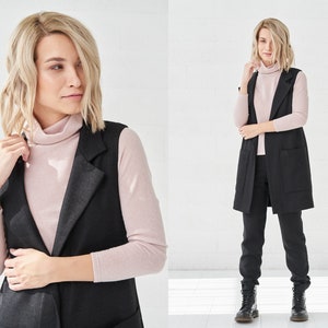 Image 4 of Vest Women, Wool Vest with pockets from Baltic Linen