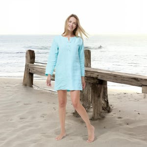 Handmade Linen Tunic Dress - Casual Summer Dress Featuring Pockets