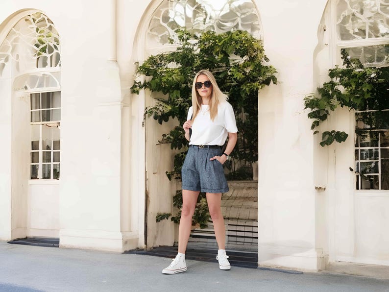 Linen High Waist Shorts from Baltic Linen