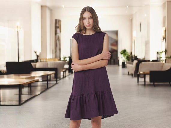 Linen Summer Dress With Pockets - Stay in a Loose Fit Dress - Etsy