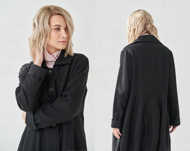 Vintage coat Oversized coat Linen coat 