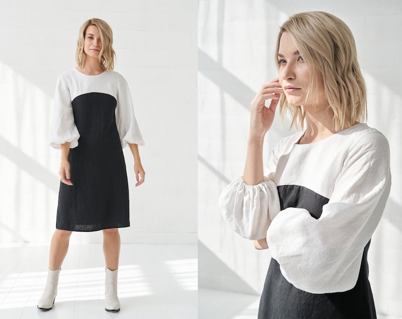 Linen Long Sleeve Dress for Summer Perfect for by BalticLinenArt _image2