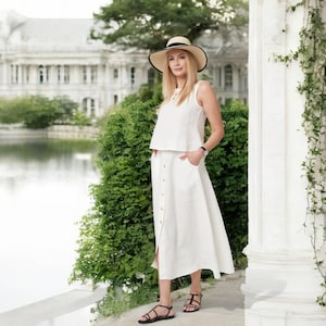 Organic Linen Two-piece Set - Summer Womens Dress & Skirt Suit - Etsy Organic Linen Two-piece Set - Summer Womens Dress & Skirt Suit - Etsy