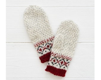 Sheep wool gloves, Natural wool gloves, Scandinavian style