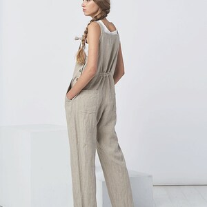 Natural Linen Jumpsuit for Women Handmade by BalticLinenArt _image4