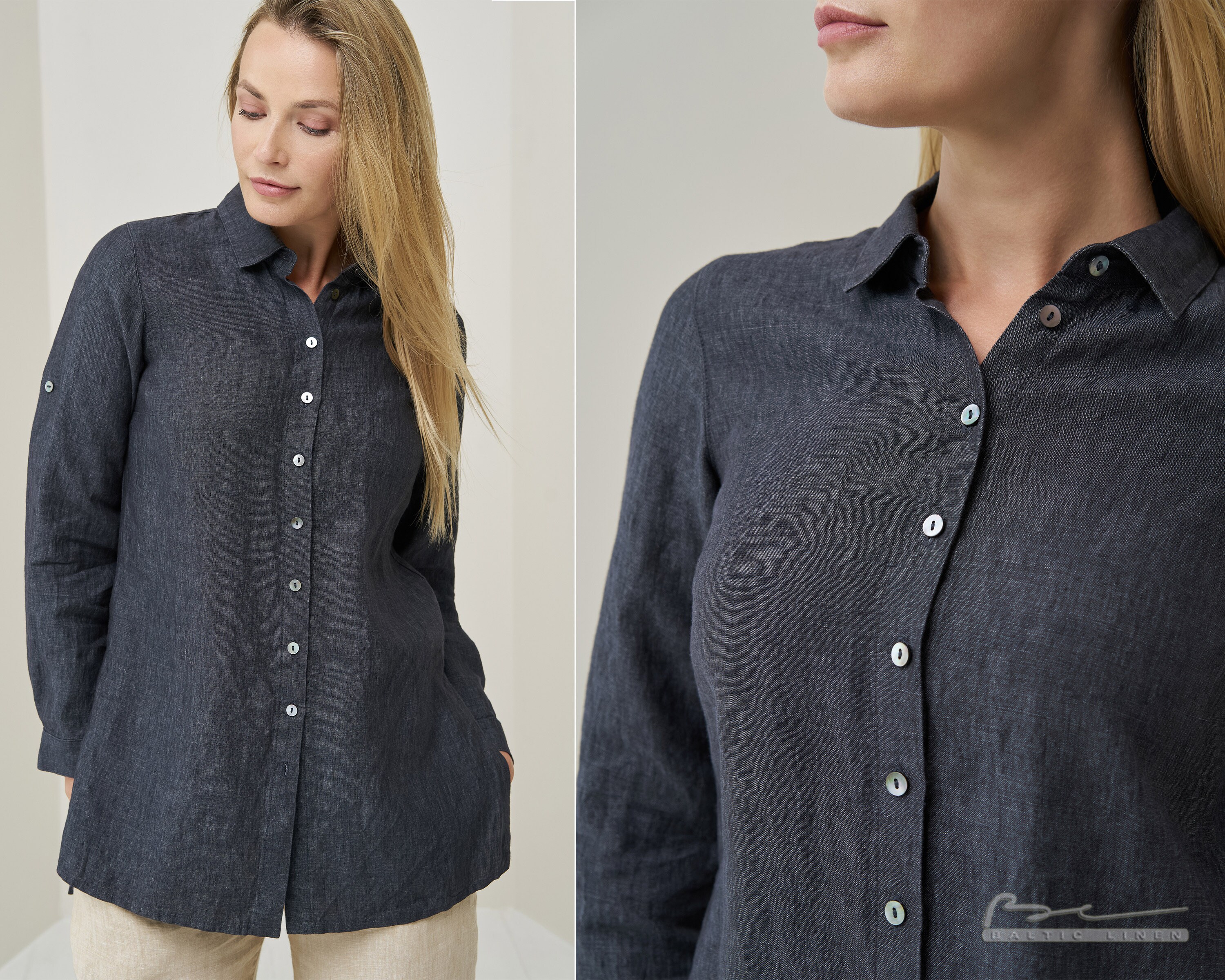Dark Grey Linen Shirtlinen Shirt Linen 