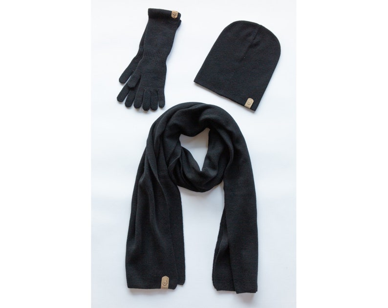 Image 4 of Christmas gifts for her cashmere set, winter gloves, cashmere scarf, and hat from Baltic Linen