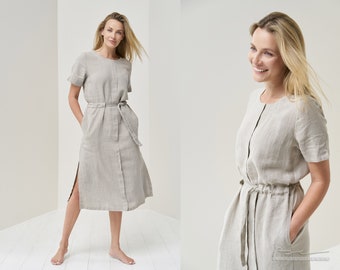 Womens Long Linen Midi Dress for Summer in 16 Stunning Colors