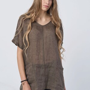 Blusa Crop Top de Linho Puro - Camisa da Moda para Mulheres