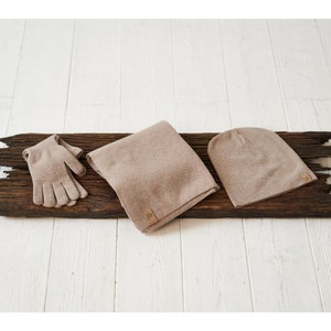 Image 9 of Christmas gifts for her cashmere set, winter gloves, cashmere scarf, and hat from Baltic Linen