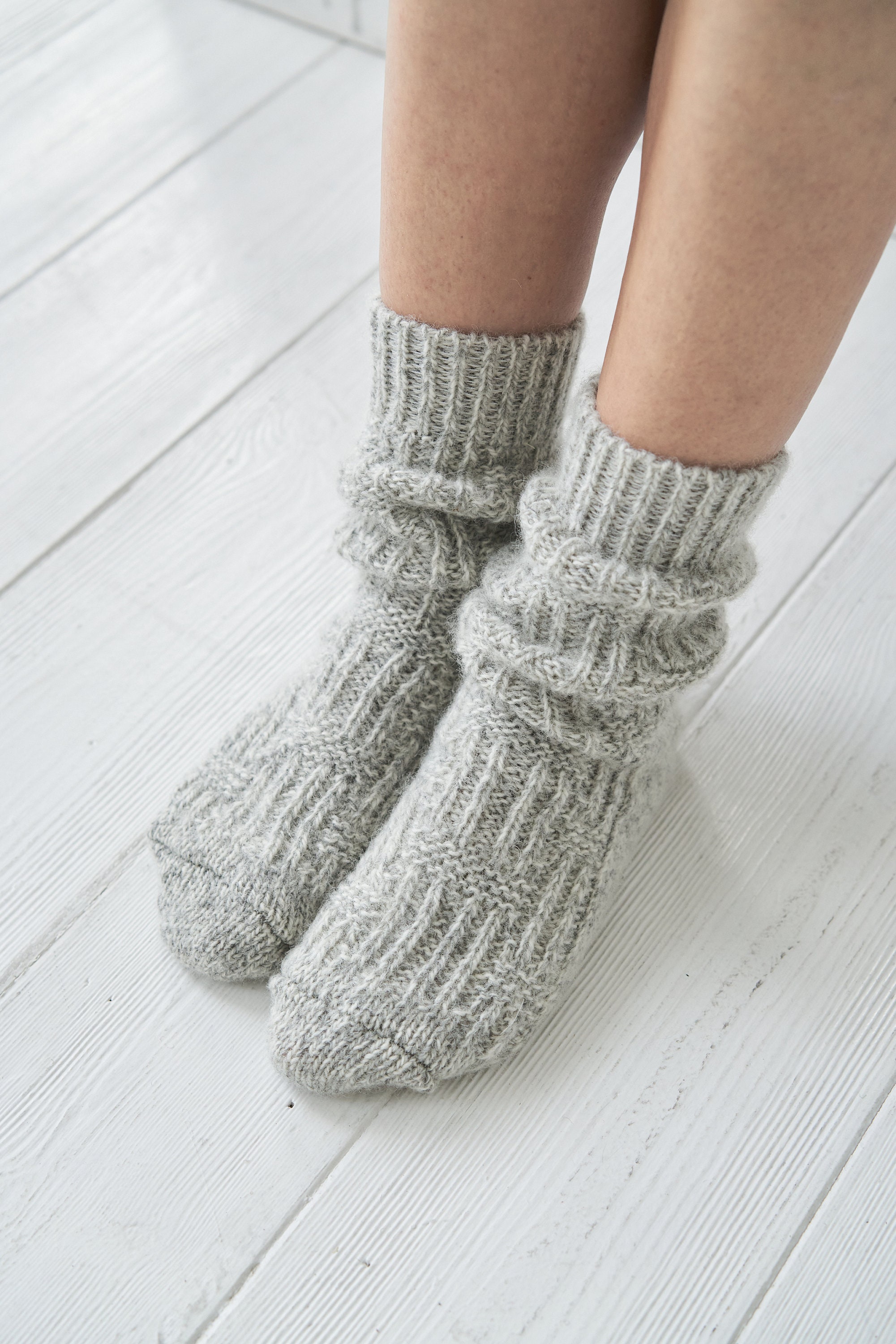 Pure Wool Socks, Sheep Wool Socks, Scandinavian Style, Knitted Socks 