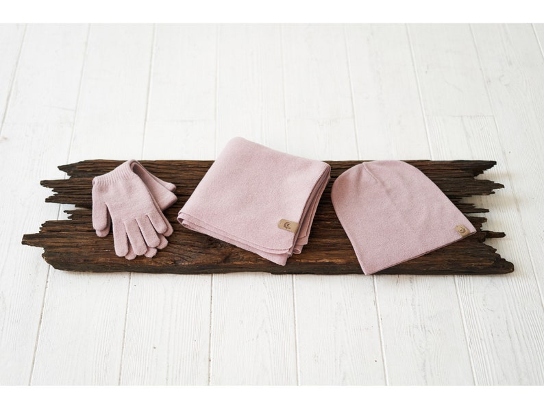 Image 10 of Christmas gifts for her cashmere set, winter gloves, cashmere scarf, and hat from Baltic Linen