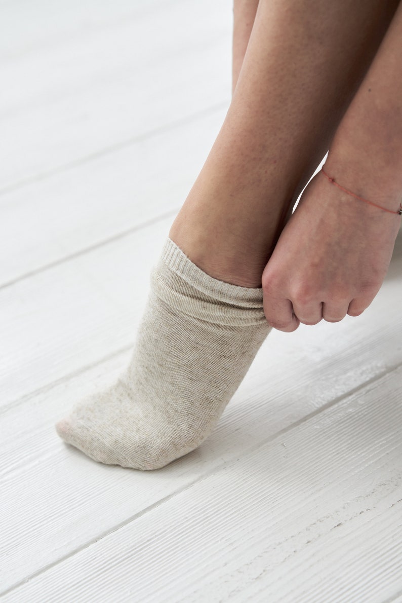 Image 3 of Set 3 organic linen socks, natural socks, soft linen socks from Baltic Linen