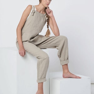 Natural Linen Jumpsuit for Women Handmade by BalticLinenArt _image7