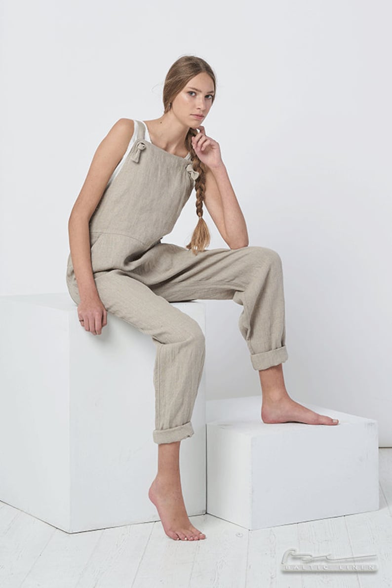 Natural Linen Jumpsuit for Women Handmade by BalticLinenArt _image7