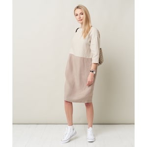 Leinen Bluse & Shirt Kleid - Asymmetrische Tunika Sommer Top