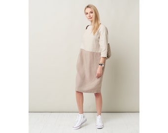 Linen Blouse & Shirt Dress - Asymmetric Tunic Summer Top