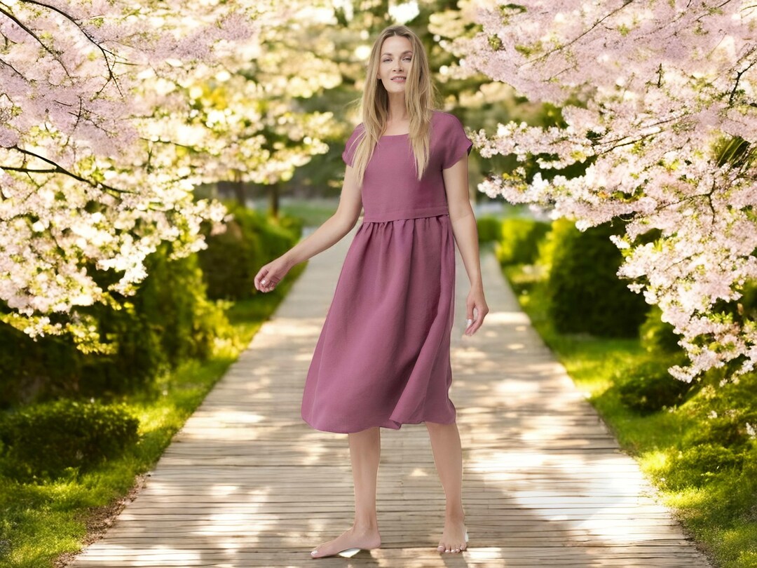 Summer Breeze robe ample en lin avec manches et poches Robe