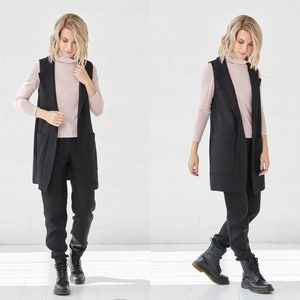 Image 6 of Vest Women, Wool Vest with pockets from Baltic Linen