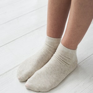 Image 4 of Set 3 organic linen socks, natural socks, soft linen socks from Baltic Linen