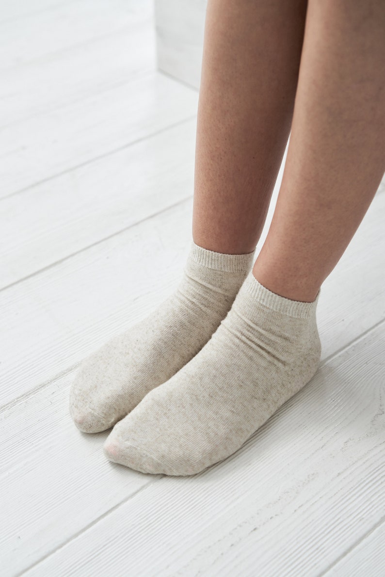 Image 4 of Set 3 organic linen socks, natural socks, soft linen socks from Baltic Linen