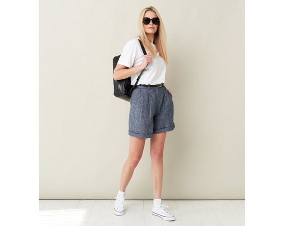Linen High Waist Shorts - Premium Linen Clothing for Women