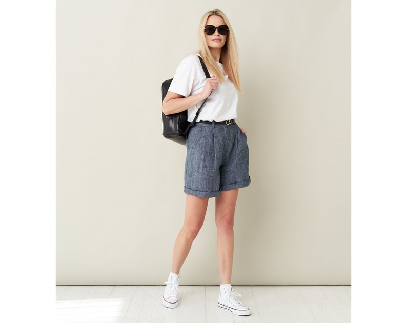 Image 9 of Linen High Waist Shorts from Baltic Linen