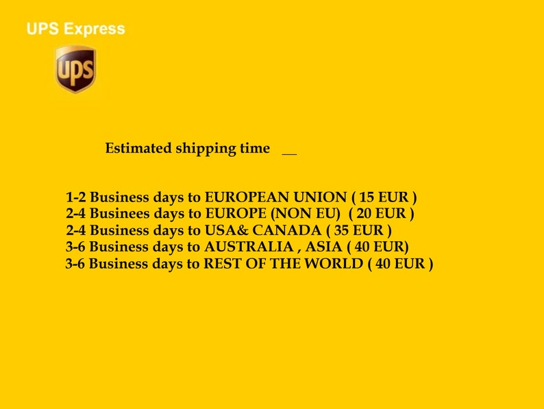 UPS Express Shipping Depend on Location Upgrade Etsy