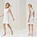 Damen Leinen Sommerkleid - Weißes kurzes Kleid für jeden Anlass, umweltfreundliche Wahl