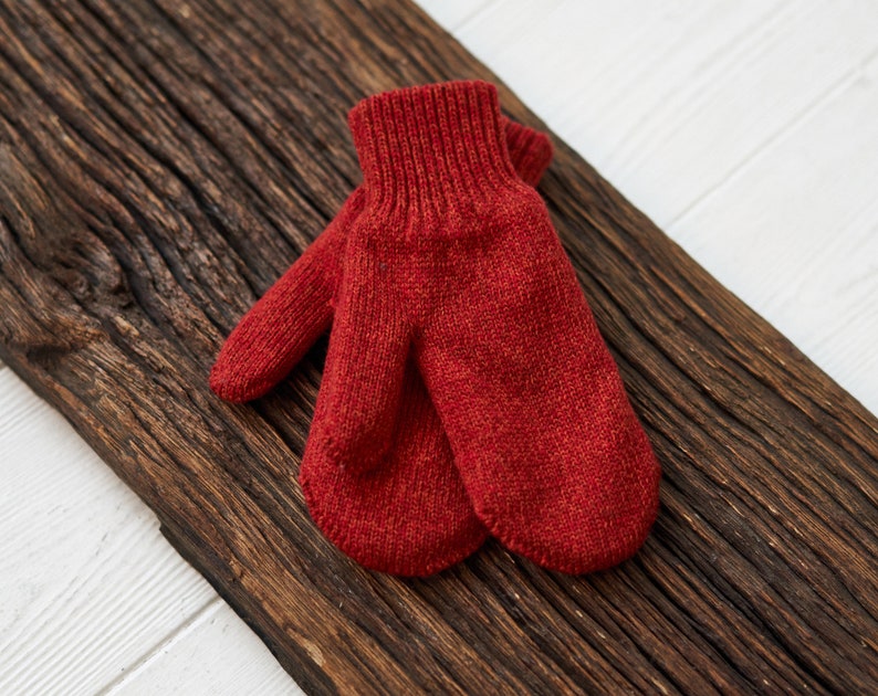 Image 9 of Warm winter mittens gift for her wool mittens soft arm warmers fall gift from Baltic Linen