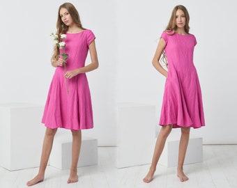 Vestido de verano de lino puro: suave, suelto y natural para mujer
