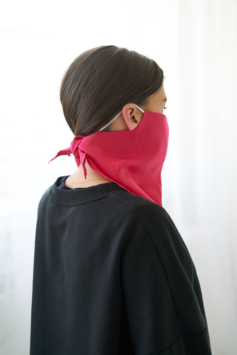 Image 4 of Linen face mask, scarf, bandana from Baltic Linen