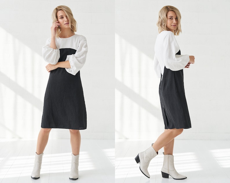 Linen Long Sleeve Dress for Summer Perfect for by BalticLinenArt _image4
