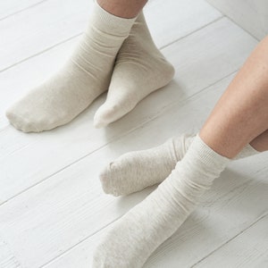 Image 5 of Set 3 organic linen socks, Socks for men and women, Natural socks from Baltic Linen