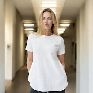 Linen Short Sleeve Blouse - Perfect Shirt Top for Summer