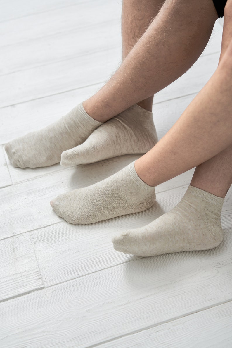 Image 2 of Set 3 organic linen socks, natural socks, soft linen socks from Baltic Linen