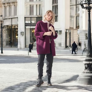 Wool coat, Wool coat women, Long sleeves wool coat