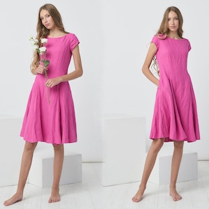 Pure Linen Summer Dress - Soft, Loose, and Natural for Women