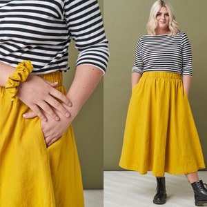 Summer Style: Comfy Linen Maxi Skirt with Pockets in Different Colors - Sustainable and Handmade