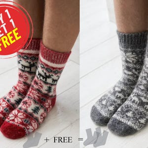 Knitted Socks, Wool socks, Hand knitted socks, holiday socks