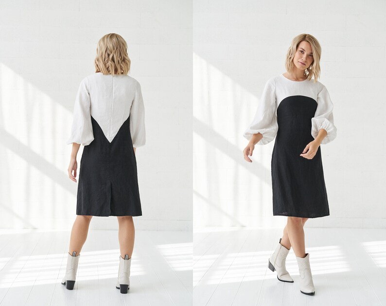 Linen Long Sleeve Dress for Summer Perfect for by BalticLinenArt _image9