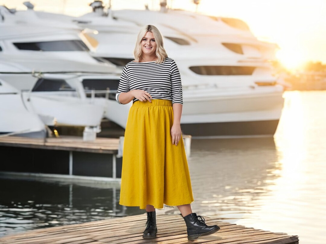 Summer Style: Comfy Linen Maxi Skirt With Pockets in Different