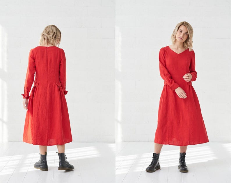 Organic Linen Loose Summer Dress Perfect Long by BalticLinenArt