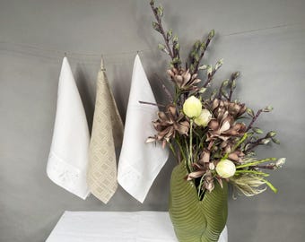 Linen tea towel. Washed linen kitchen towel. Guest, hand towel