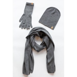 Image 7 of Christmas gifts for her cashmere set, winter gloves, cashmere scarf, and hat from Baltic Linen