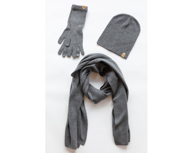 Image 7 of Christmas gifts for her cashmere set, winter gloves, cashmere scarf, and hat from Baltic Linen