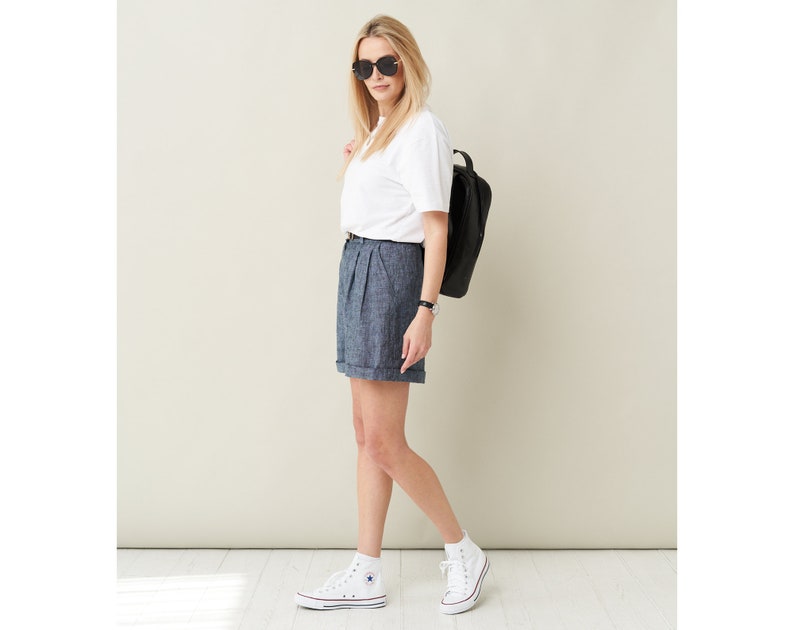 Image 7 of Linen High Waist Shorts from Baltic Linen