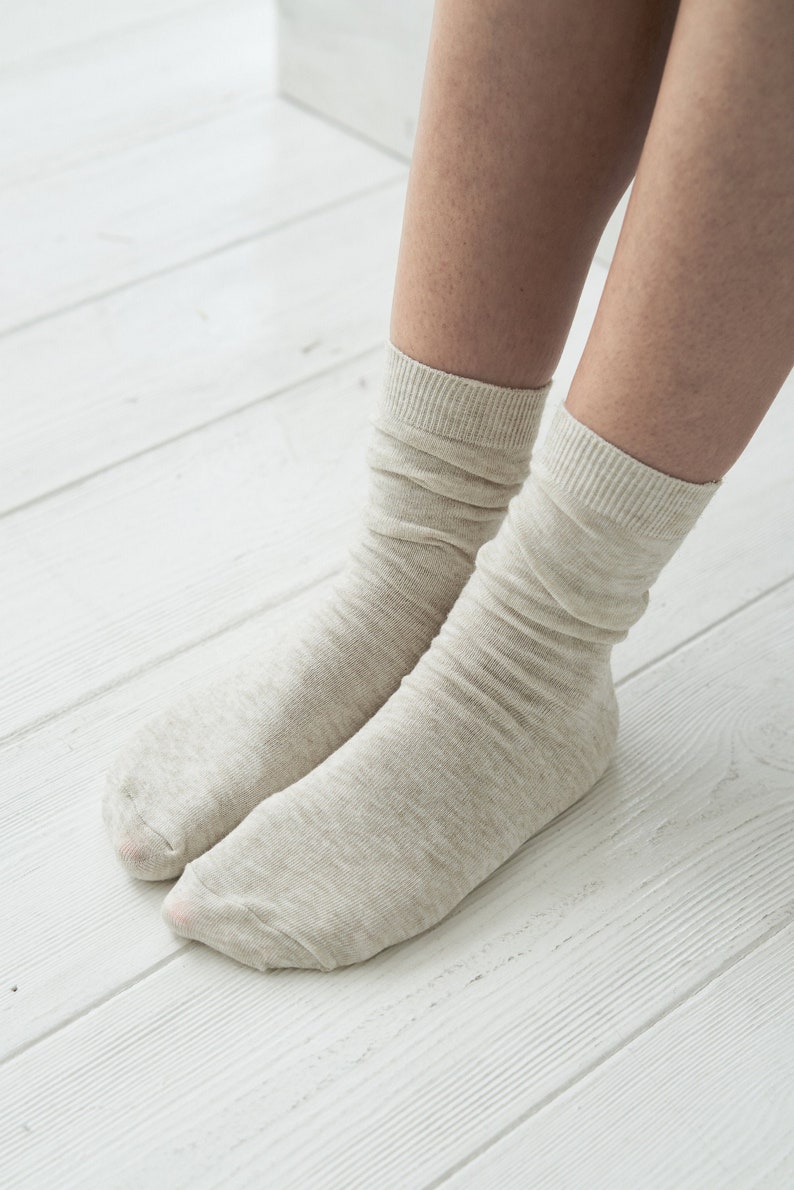 Image 1 of Set 3 organic linen socks ,Socks for men and women, Natural socks from Baltic Linen